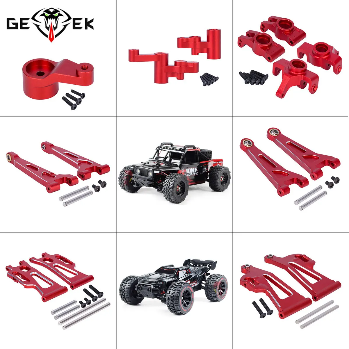 Rc Truck Monster - Комплект алюминиевых деталей ЧПУ: рулевые кронштейны,