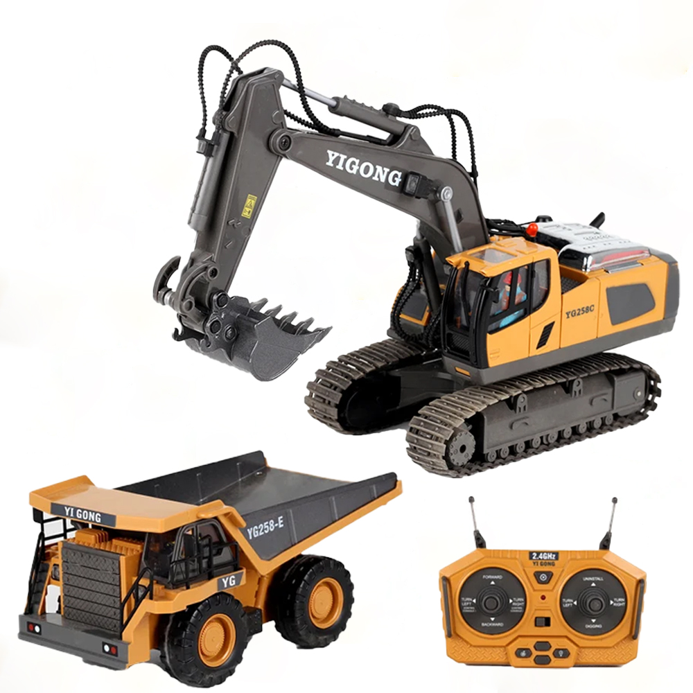 Rc Hobby Excavator - Полноприводный радиоуправляемый экскаватор-бульдозер-самосвал из сплава, электрическая