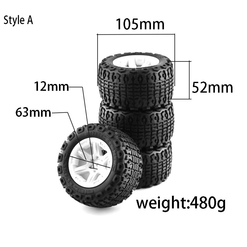 Комплект из 4 колес и шин для  – обзор и цена Rc Truck Monster